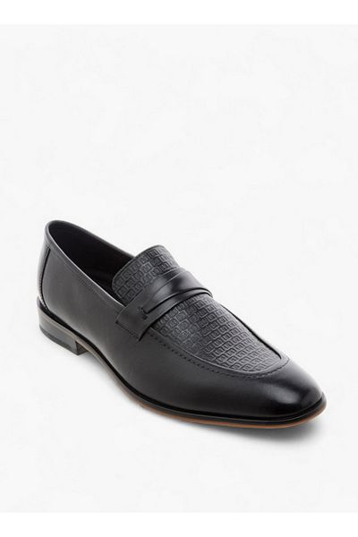 Duchini Men's Textured Slip-On Loafers
