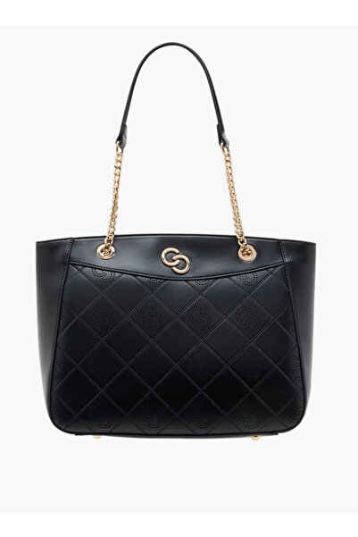 Celeste Women's Perforated Detail Tote Bag with Double Handle and Zip Closure - W 11 x H 26 x D 31 cm