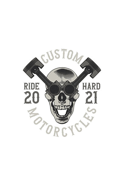 INOVATIX Set de 8 bucăți, autocolant Custom Ride Hard Motorcycles, INOVATIX®....