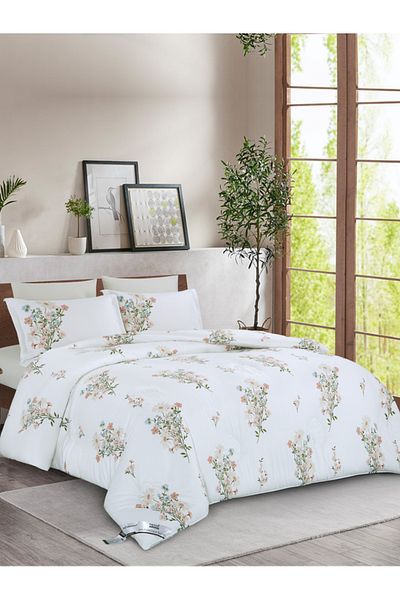 Donetella Comforter Set Queen Size, 4-Pcs, 180x240 cm, Printed, All Season, Microfiber, 350 GSM