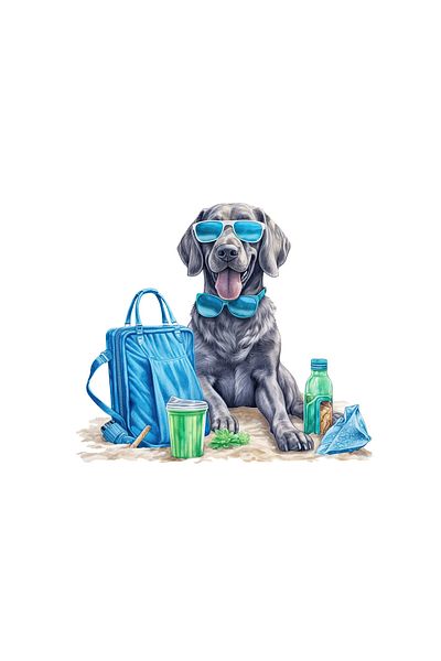 INOVATIX Set de 8 piese, autocolant câine în vacanță, INOVATIX®. 6 cm