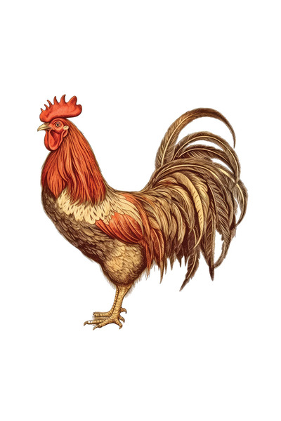 INOVATIX Set de 8 bucăți, autocolant Cocoș de Aur, INOVATIX®. 6 cm