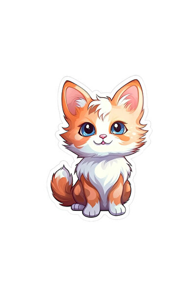 INOVATIX Set of 8, Foxy Cat Sticker, INOVATIX®. 6 cm