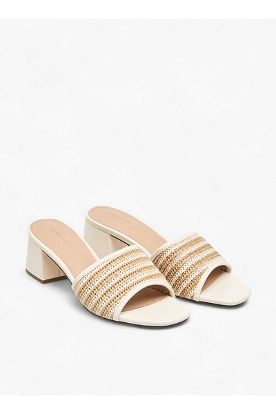 Flora Bella by Shoexpress Women's Textured Slip-On Sandals with Block Heel