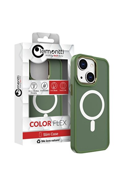 lemontti Husa Color Matte MagSafe iPhone 15 Plus Verde