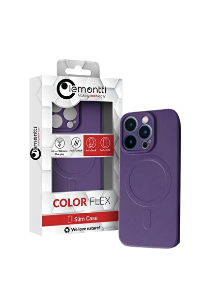 lemontti Θήκη σιλικόνης iPhone 15 Pro Max MagSafe Μωβ