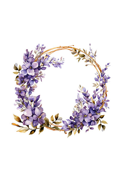 INOVATIX Set de 8 bucăți, autocolant coroană florală mov, INOVATIX®. 6 cm