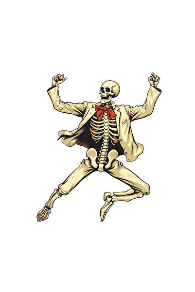 INOVATIX Set de 8 piese, autocolant schelet dansând în costum alb, INOVATIX®....