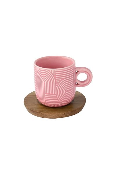 EasyLife 4-Piece Take a Loop Dishwasher Safe Cup and Saucer Set Multicolor 110ml