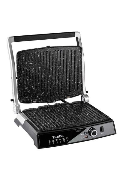 Tantitoni Premium Granite Cast Plate Scissor Black Grill and Toaster