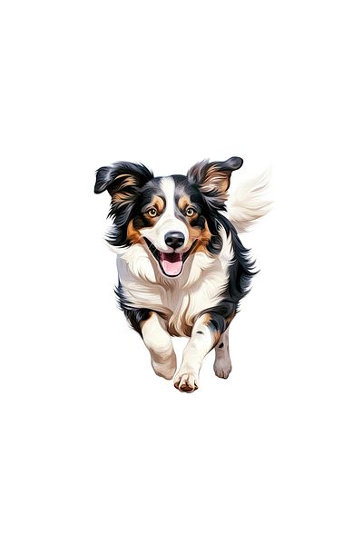 INOVATIX Set de 8 piese, autocolant Collie alergând, INOVATIX®. 6 cm
