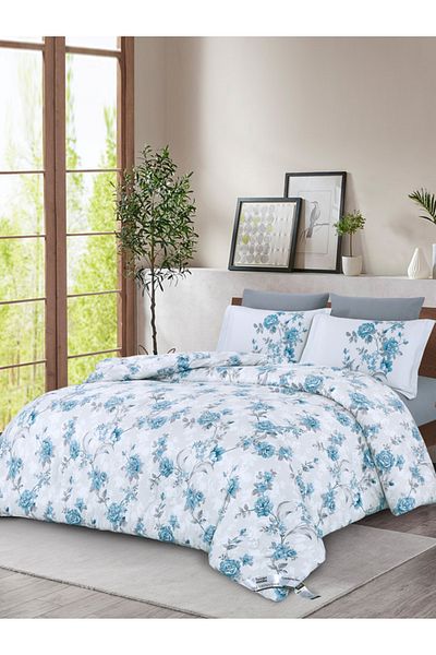 Donetella Comforter Set King Size, 6-Pcs, 260x240 cm, Printed, All Season, Microfiber, 350 GSM