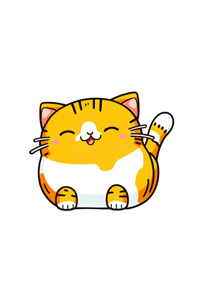 INOVATIX Set de 8 bucăți, autocolant pisică grasă, INOVATIX®. 6 cm