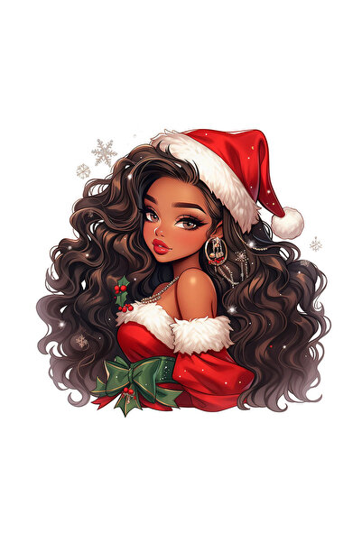 INOVATIX Set de 8 autocolante cu fetiță sexy de Crăciun, INOVATIX®. 6 cm