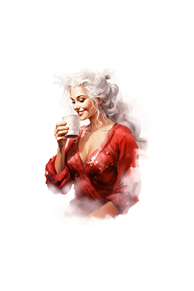 INOVATIX Set de 8 piese, autocolant femeie bând cafea, INOVATIX®. 6 cm