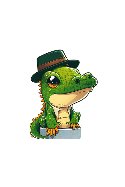 INOVATIX Set de 8 piese, autocolant Chico crocodilul, INOVATIX®. 6 cm