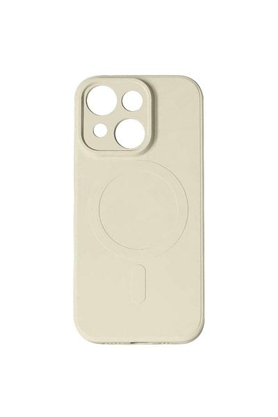 lemontti Husa Silicon iPhone 15 MagSafe Crem