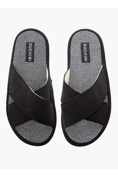 Duchini Men's Cross Strap Bedroom Slippers
