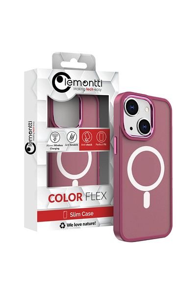lemontti Color Matte Magsafe Case Iphone 15 Burgundy