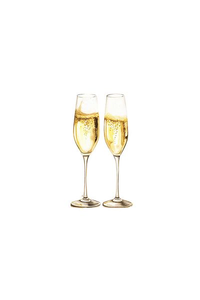 INOVATIX Set of 8 pieces, Sticker Two champagne glasses, INOVATIX®. 6 cm