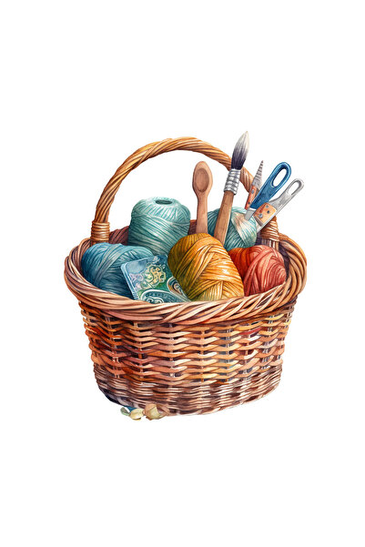 INOVATIX Set de 8 piese, Coșuleț cu stickere pentru pictat și tricotat Lena, ...