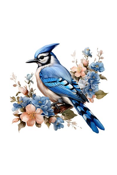 INOVATIX Set of 8 pieces, Romantic blue Cardinal Sticker, INOVATIX®. 6 cm
