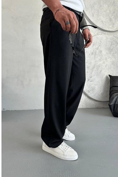 Z1MAN Black Baggy Fabric High Quality Cotton Trousers