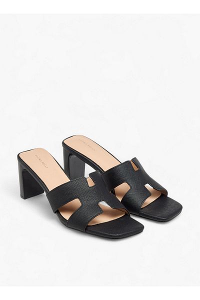 Flora Bella by Shoexpress Women's Textured Slip-On Sandals with Block Heel