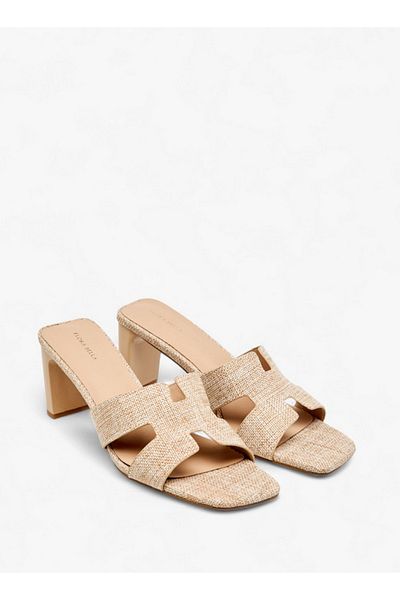 Flora Bella by Shoexpress Women's Textured Slip-On Sandals with Block Heel