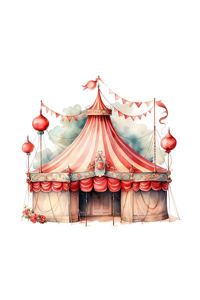 INOVATIX Set of 8 pieces, Circus Concession Sticker, INOVATIX®. 6 cm
