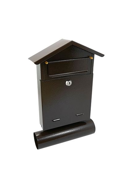 damech Mailbox, With Newspaper Slot, Brown, B6 Format, 23x7x37.5 Cm,