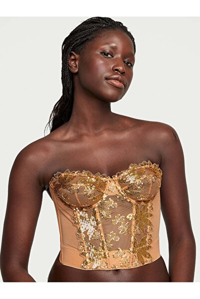 Victoria's Secret Altın Payet Detaylı Korse Büstiyer
