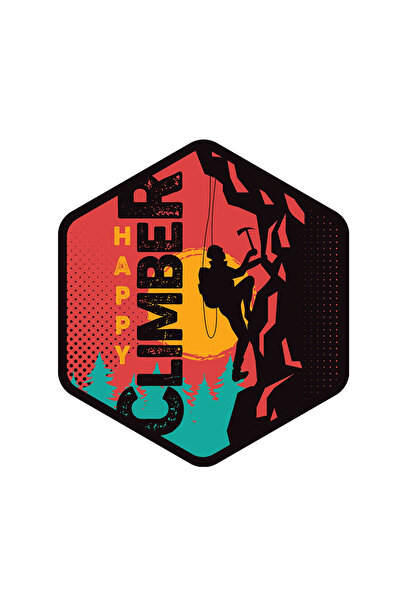 INOVATIX Set de 8 bucăți, autocolant Camping Happy Climber, INOVATIX®. 6 cm