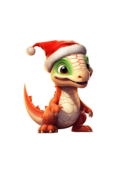 INOVATIX Set de 8 piese, autocolant Crăciun dinozaur Ochiosul, INOVATIX®. 6 cm