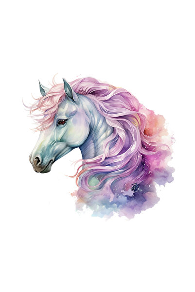 INOVATIX Set de 8 piese, autocolant cal cu coamă roz, INOVATIX®. 6 cm