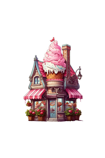 INOVATIX Set de 8 piese, autocolant Căsuță cu înghețată și felinar, INOVATIX®...