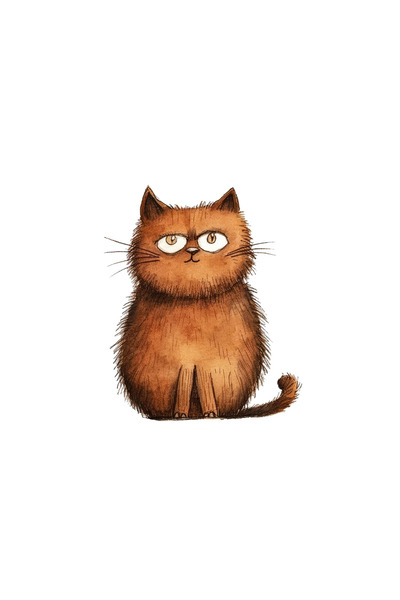 INOVATIX Σετ 8 τεμαχίων, Αυτοκόλλητο Σκεπτόμενης Γάτας, INOVATIX®. 6 εκ.