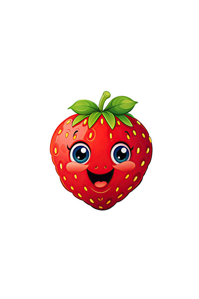 INOVATIX Σετ 8 τεμαχίων, Αυτοκόλλητο Χαρούμενης Φράουλας, INOVATIX®. 6 εκ.