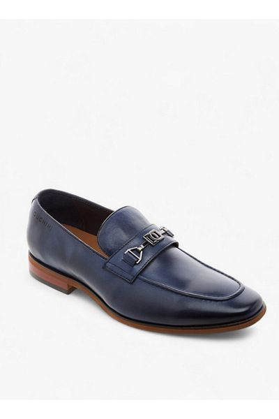 Duchini Men's Solid Slip-On Loafers with Metal Accent