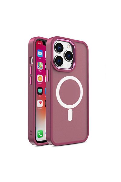 lemontti Color Matte Magsafe Case Iphone 15 Pro Burgundy