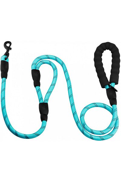 Baguuaray lesă pentru câini, nailon/metal, albastru deschis, 180 cm