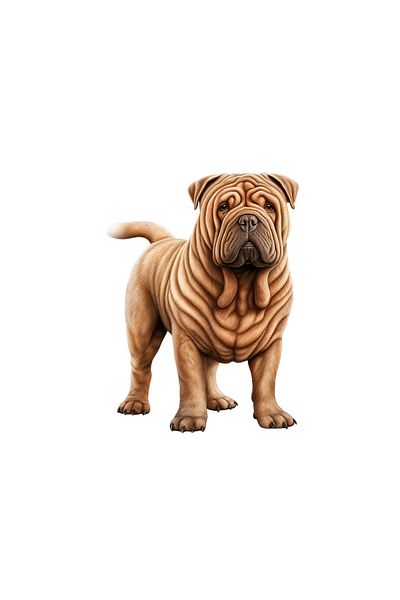 INOVATIX Set de 8 bucăți, autocolant câine Shar Pei în picioare, INOVATIX®. 6 cm