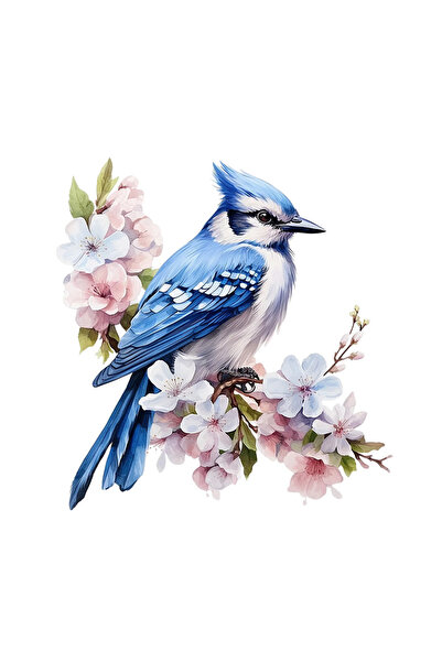 INOVATIX Σετ 8 τεμαχίων, Αυτοκόλλητο Lonely Blue Cardinal, INOVATIX®. 6 εκ.