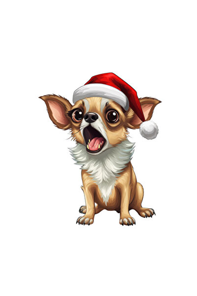 INOVATIX Σετ 8 τεμαχίων, Αυτοκόλλητο Τσιουάουα με Καπέλο Άγιου Βασίλη, INOVAT...