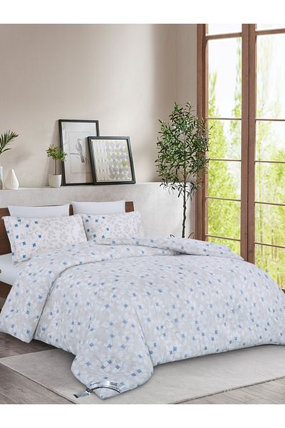 Donetella Comforter Set King Size, 6-Pcs, 260x240 cm, Printed, All Season, Microfiber, 350 GSM