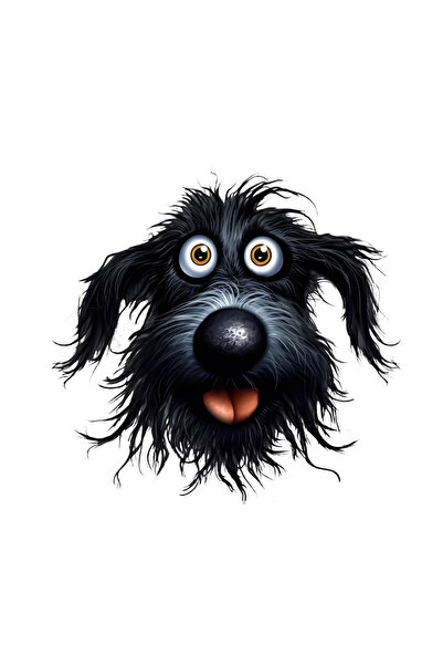 INOVATIX Set de 8 piese, Autocolant Câinele Confuz Negru, INOVATIX®. 6 cm