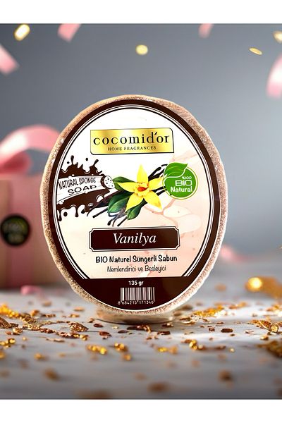 Cocomidor Bio Natural Sponge Soap - Vanilla Flavored (135 Gr)