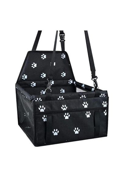 mufart Scaun auto pentru caine/pisica, Mufart, textil, cu buzunar si centura, negru, 40x37x44 cm