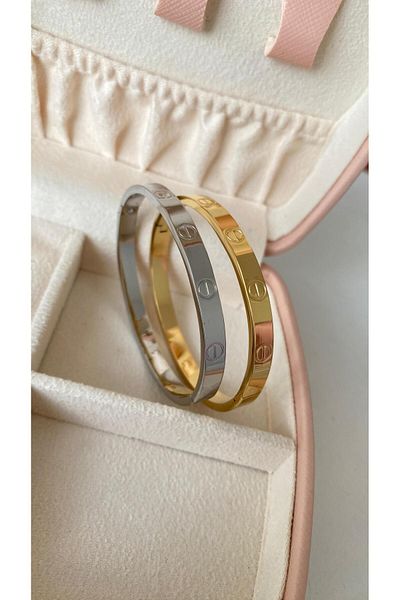 Gülşah'ın Takıları Silver Color Stone Thick Model Silver Color Bracelet Handcuffs