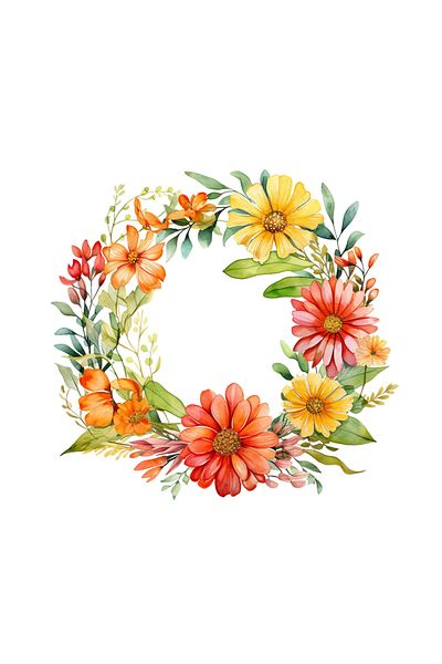 INOVATIX Set de 8 piese, autocolant coroană de flori Zinnia, INOVATIX®. 6 cm